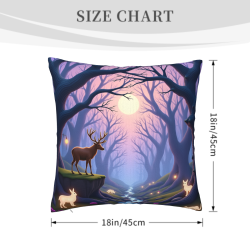 Housse de coussin en peluche Forêt Enchantée - Okomall