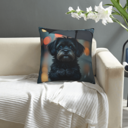 Copricuscino in peluche doppia faccia 18x18 pollici con motivo cucciolo - Alta qualità e comfort