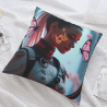 Housse de coussin en peluche recto-verso 18x18 pouces avec motif de fille cyberpunk