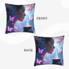 Housse de coussin pelucheuse de 18x18 pouces avec motif de fille rêveuse et papillons