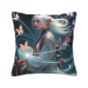 Housse de coussin en peluche réversible avec motif de beauté ancienne, 18x18 pouces