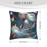 古風美人圖案雙面毛絨抱枕套18x18英寸