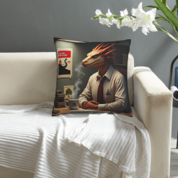 Funda de almohada de felpa doble cara de 18x18 pulgadas con diseño de dragón