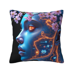 Housse de coussin en peluche recto-verso de 18x18 pouces avec motif unique