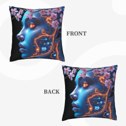 Housse de coussin en peluche recto-verso de 18x18 pouces avec motif unique