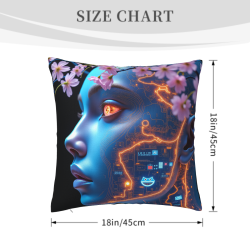 Housse de coussin en peluche recto-verso de 18x18 pouces avec motif unique