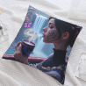 18x18 inches Double - sided Plush Printed Pillowcase - Ancient - style Beauty