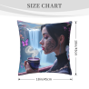 18x18 inches Double - sided Plush Printed Pillowcase - Ancient - style Beauty