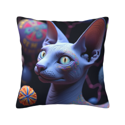 Fodera per cuscino in peluche reversibile 18x18 pollici con motivo gatto siamese