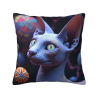 Funda de almohada de felpa reversible de 18x18 pulgadas con estampado de gato siamés