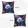 Funda de almohada de felpa reversible de 18x18 pulgadas con estampado de gato siamés