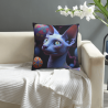 غطاء وسادة مخملية مزدوج الجوانب مقاس 18x18 بوصة بتصميم قط سيامي