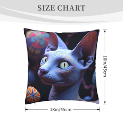 18x18英寸双面暹罗猫图案毛绒抱枕套