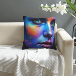 Housse de coussin en peluche imprimée recto-verso 18x18 pouces, alliant confort et beauté