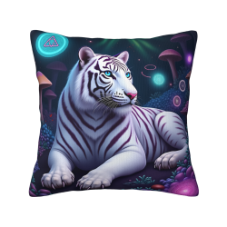 Fodera per cuscino in peluche doppia faccia 18x18 pollici con motivo tigre bianca
