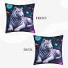 18x18 Zoll doppelseitiger Plüschkissenbezug mit Muster eines weißen Tigers