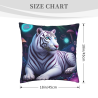 18x18英寸雙面毛絨白虎圖案抱枕套
