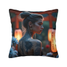 18x18英寸雙面毛絨個性紋身女孩抱枕套