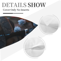 Housse de coussin en peluche recto-verso 18x18 pouces avec motif personnalisé de fille tatouée