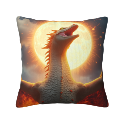 18x18インチ 両面プリント ドラゴン柄プラッシュ枕カバー
