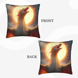 Coussin en peluche double face avec motif de dragon 45x45 cm