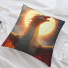 Coussin en peluche double face avec motif de dragon 45x45 cm