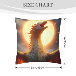 18x18インチ 両面プリント ドラゴン柄プラッシュ枕カバー