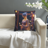 Housse de coussin en peluche réversible 18x18 pouces avec motif de fée
