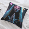 Copricuscino in peluche reversibile 18x18 pollici con motivo misterioso