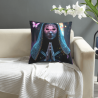 Copricuscino in peluche reversibile 18x18 pollici con motivo misterioso