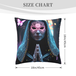 Copricuscino in peluche reversibile 18x18 pollici con motivo misterioso