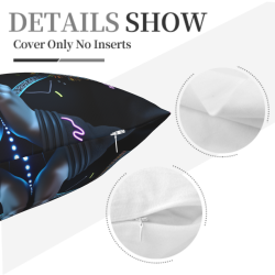 Copricuscino in peluche reversibile 18x18 pollici con motivo misterioso