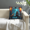 Copricuscino in peluche reversibile 18x18 pollici con motivo giapponese