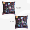45x45 cm (18x18 pulgadas) Funda de Almohada Peluda de Doble Cara con Patrón de Gato