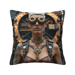 Copricuscino in peluche doppia faccia stile steampunk 18x18 pollici