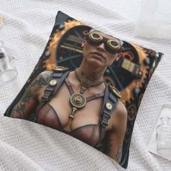 18x18 Zoll Doppelseitiger Plüsch-Kissenbezug im Steampunk-Stil