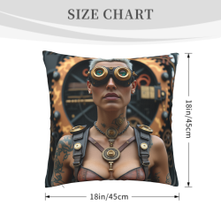 18x18 Zoll Doppelseitiger Plüsch-Kissenbezug im Steampunk-Stil