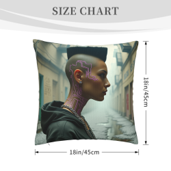 18x18 인치 스타일리시한 더블 사이드 플러시 베개커버