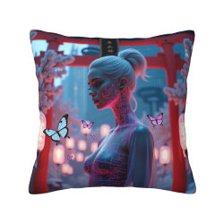 Copricuscino in peluche doppia faccia 18x18 pollici stile sci-fi