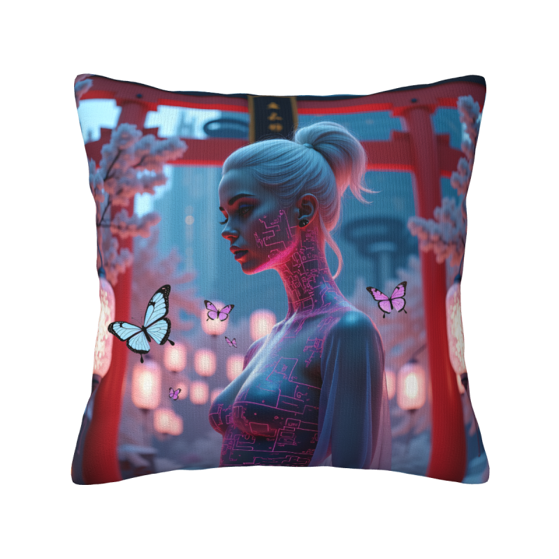 Copricuscino in peluche doppia faccia 18x18 pollici stile sci-fi