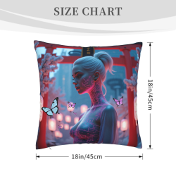 Copricuscino in peluche doppia faccia 18x18 pollici stile sci-fi