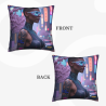 Housse de coussin en peluche double face 18x18 pouces avec personnage futuriste