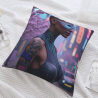 Housse de coussin en peluche double face 18x18 pouces avec personnage futuriste
