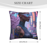 Housse de coussin en peluche double face 18x18 pouces avec personnage futuriste