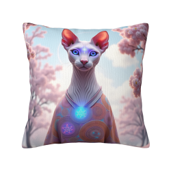 18x18인치 고양이 패턴 양면 플러시 베개 커버