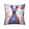 Copricuscino in peluche reversibile 18x18 pollici con motivo gatto