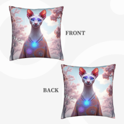 Copricuscino in peluche reversibile 18x18 pollici con motivo gatto