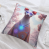 Funda de almohada de felpa reversible 18x18 pulgadas con estampado de gato