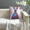 Housse de coussin en peluche réversible 18x18 pouces à motif chat