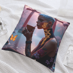 Funda de almohada de felpa doble cara de 18x18 pulgadas con diseño único